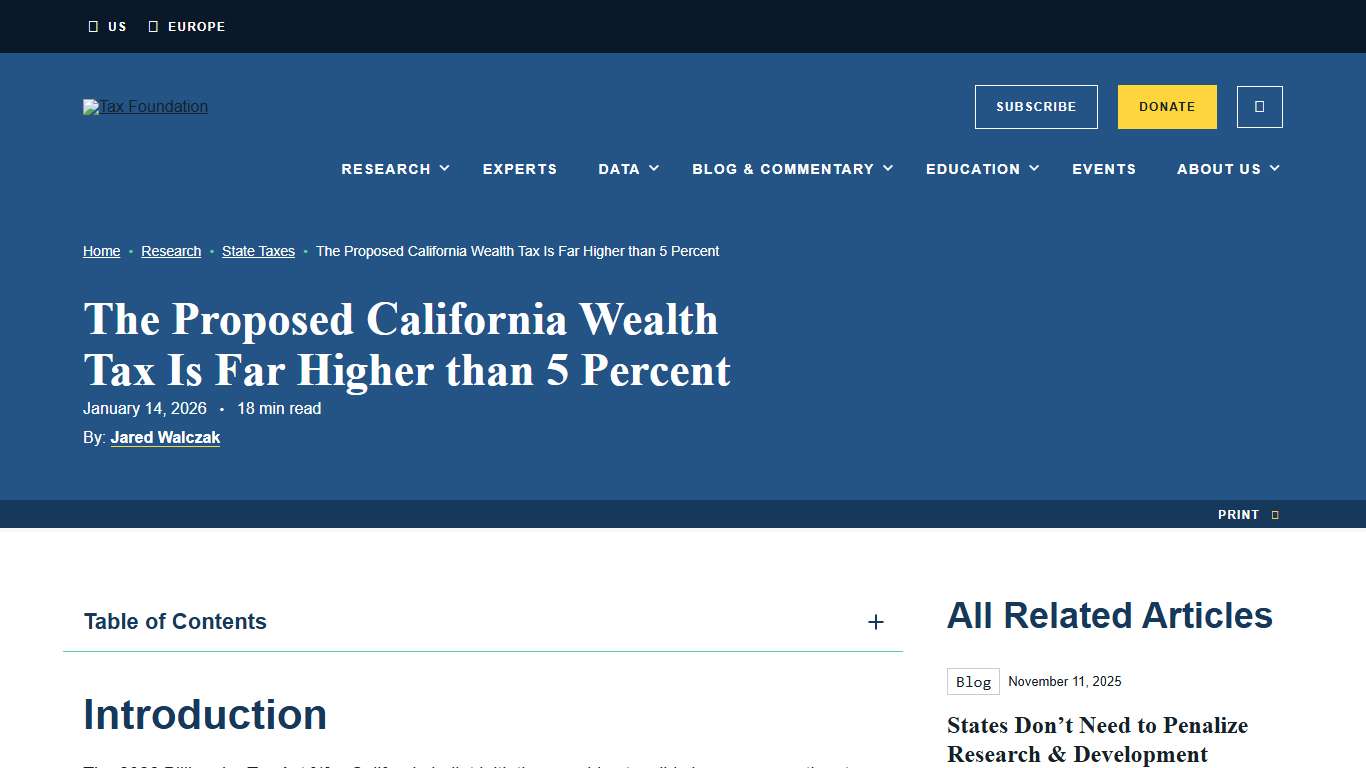 California Wealth Tax: Details & Analysis of Proposed Billionaire Tax
